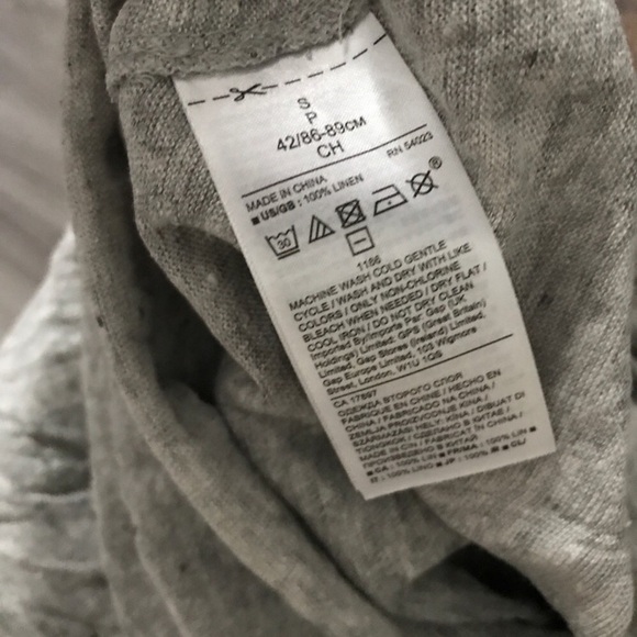 BANANA REPUBLIC WOMENS SHIRT 100% LINEN GRAY TIE FRONT SMALL - Picture 8 of 9